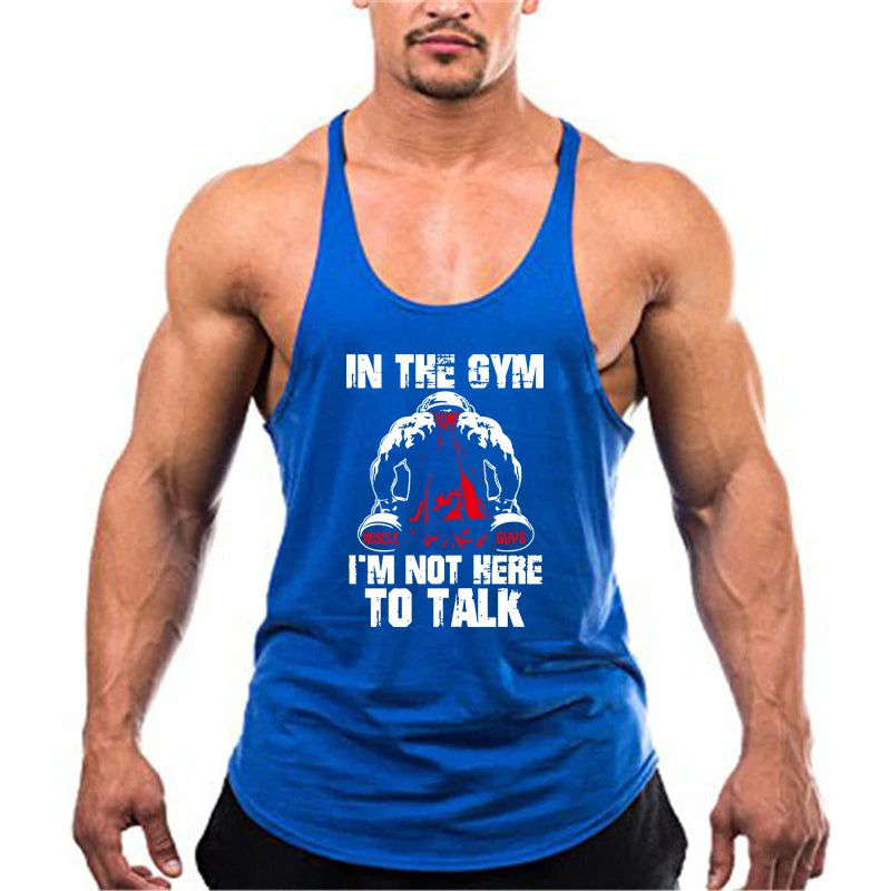 "IN THE GYM I'M NOT HERE TO TALK" Men's Gym Tank Top