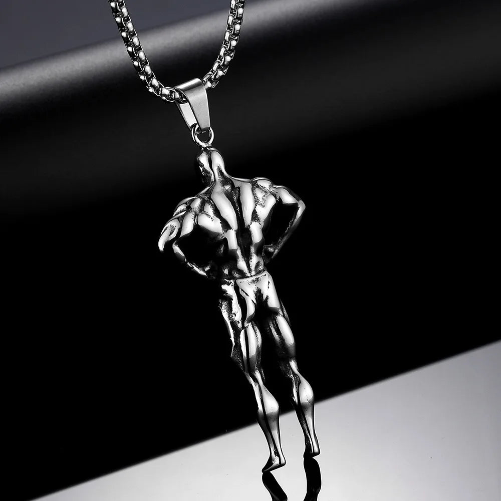 Men's Stainless Steel Titanium Gym Fitness Hip Hop Pendant