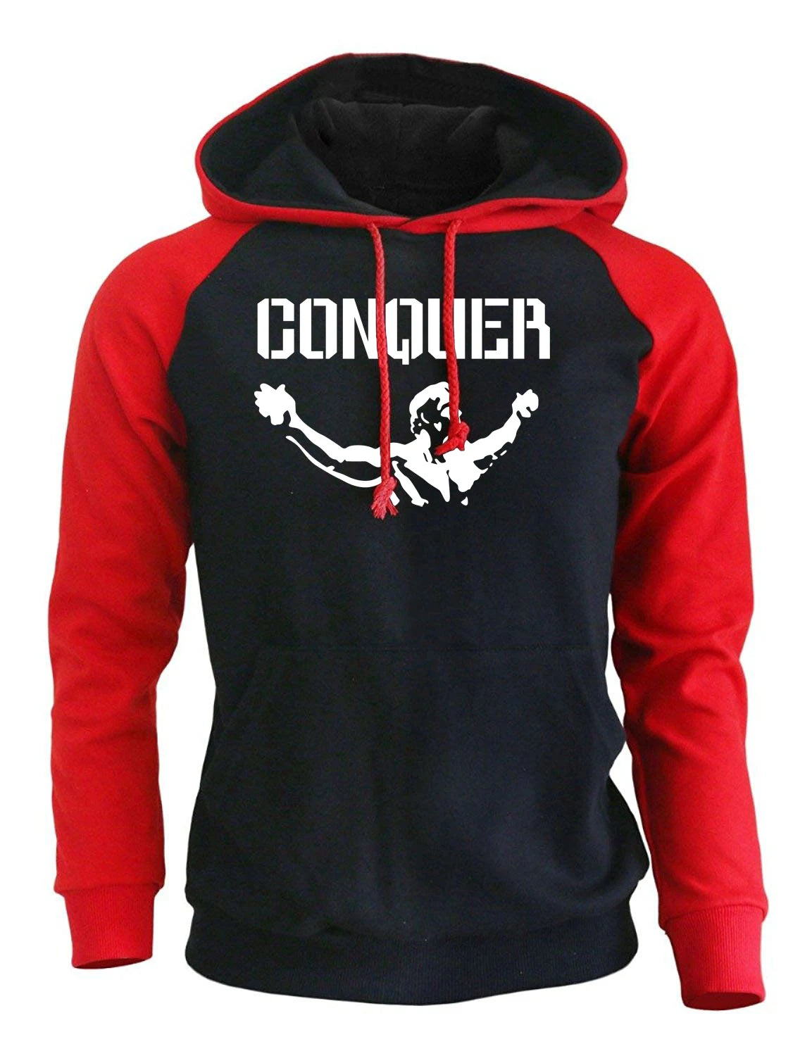 Arnold Schwarzenegger Quote "CONQUER POSE" Men's Gym Casual Hoodie