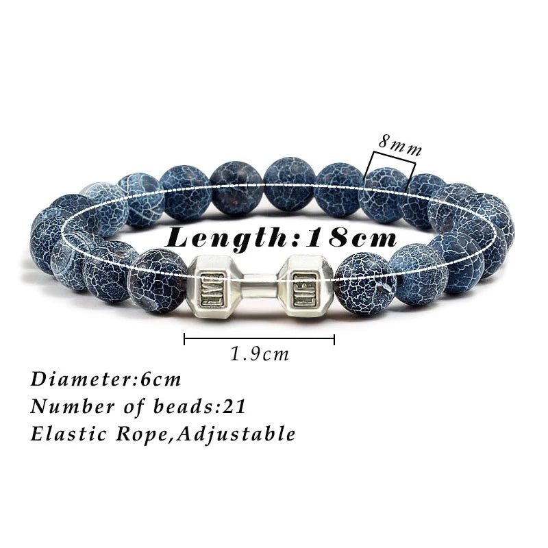 Natural Volcanic Stone Dumbell Bracelet