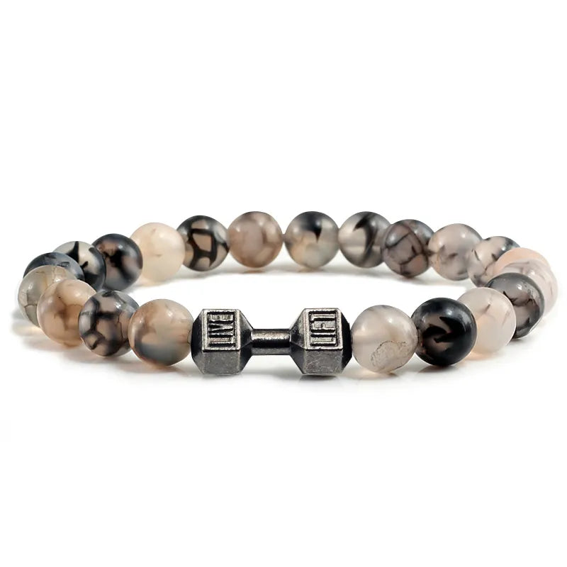 Natural Volcanic Stone Dumbell Bracelet