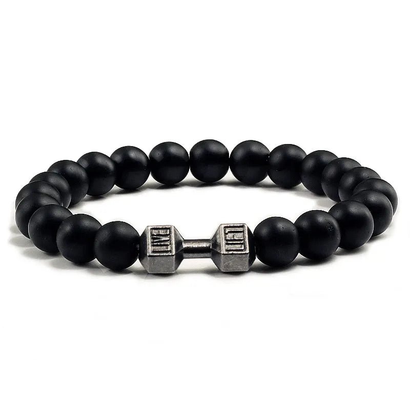 Natural Volcanic Stone Dumbell Bracelet