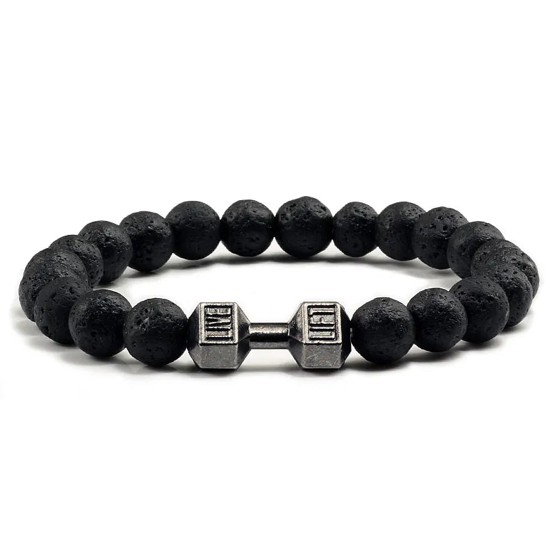 Natural Volcanic Stone Dumbell Bracelet