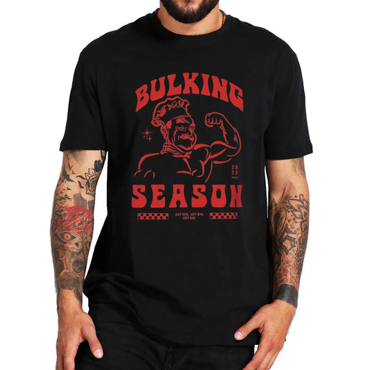 "BULKING SEASON" Men's Gym Short Sleeve T-Shirt (Oversized)