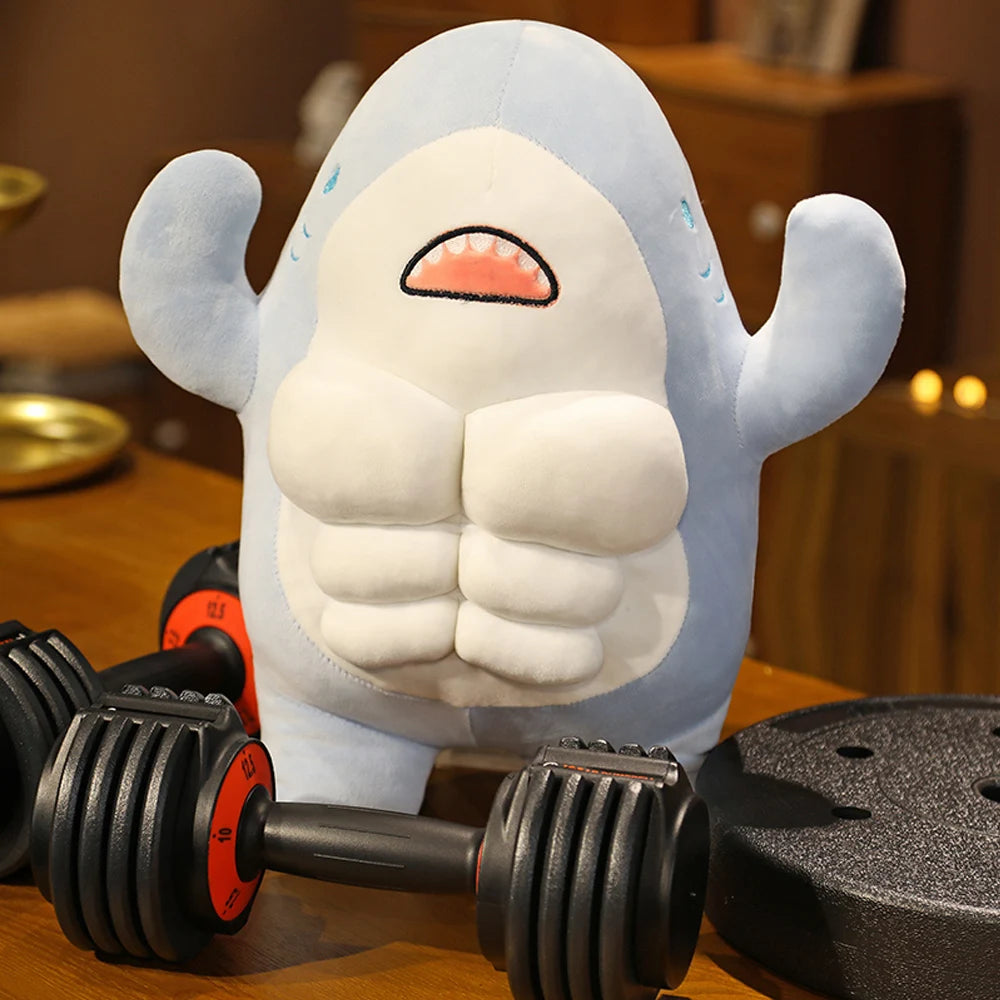 45/60cm Muscle/Bodybuilding Shark Plush Toys