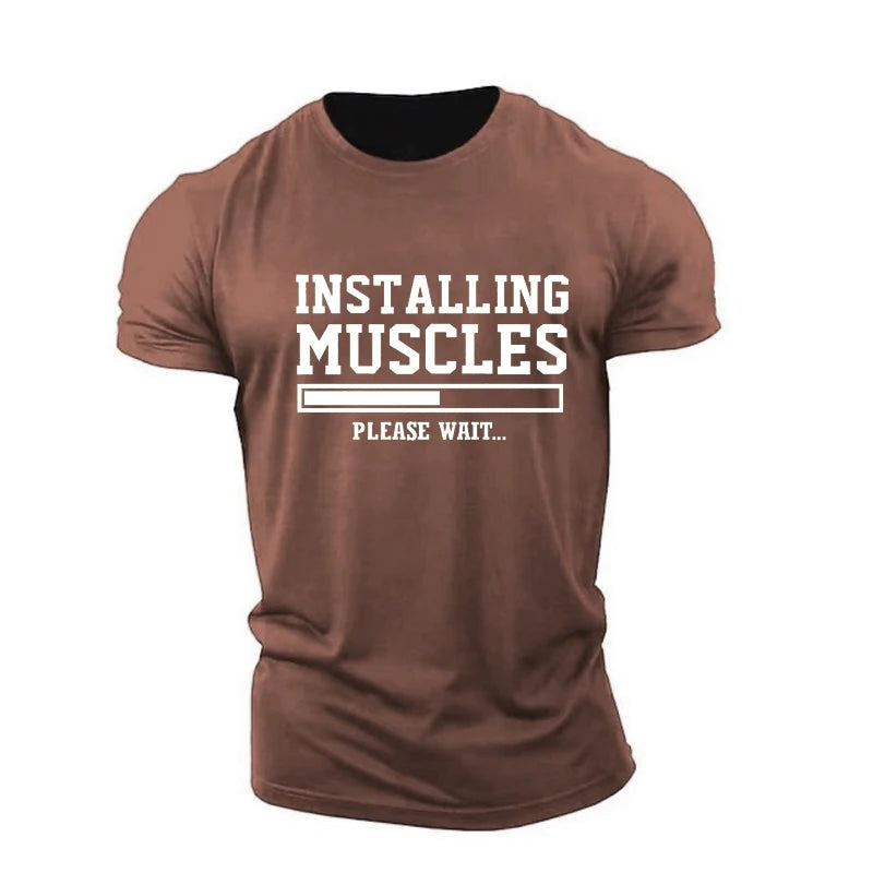 "INSTALLING MUSCLES" Men's T-shirt
