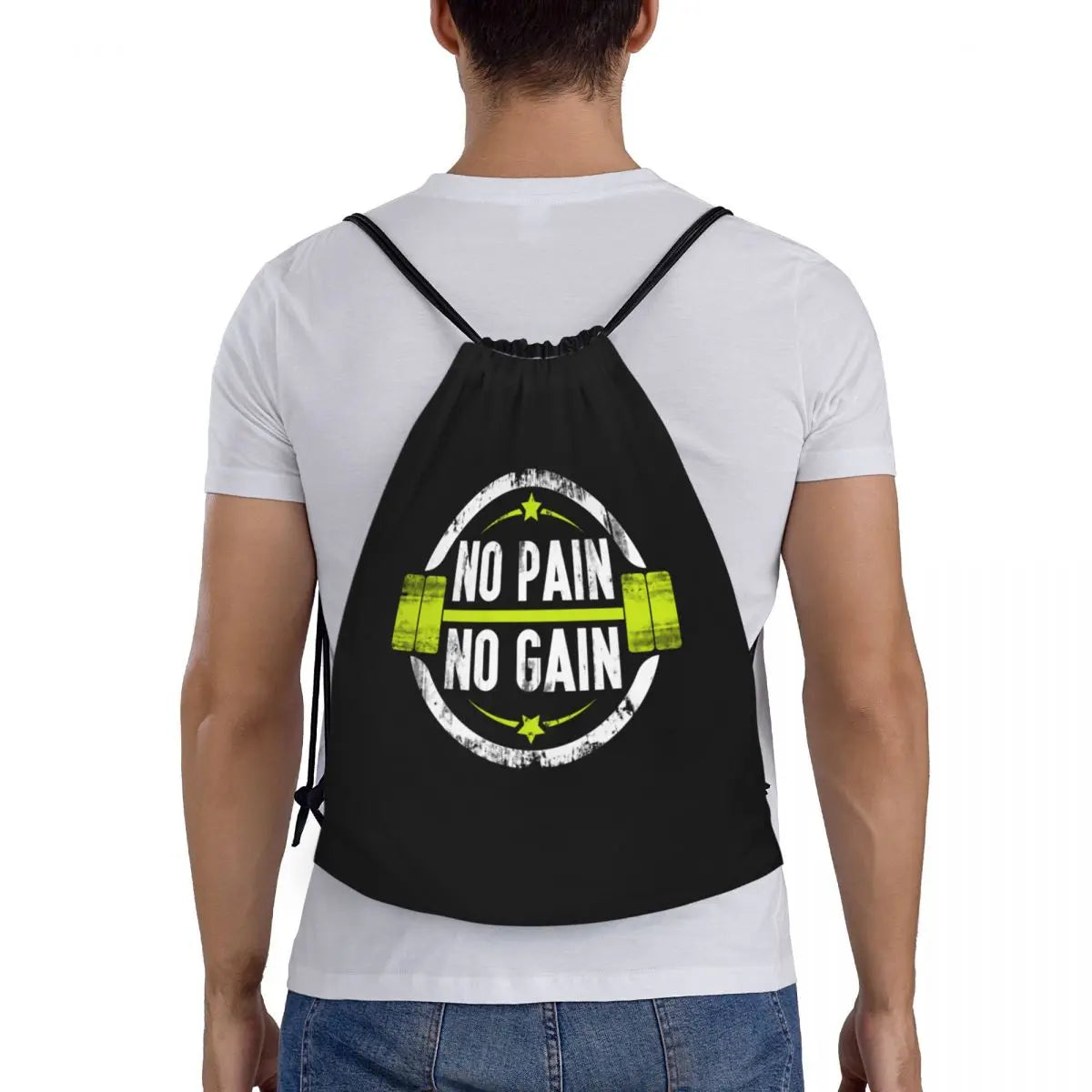 "NO PAIN NO GAIN" Drawstring Backpack (UNISEX)