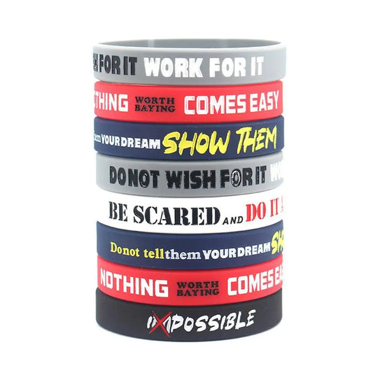 Silicone Bracelets (One Pack) with Inspirational Quotes (UNISEX)
