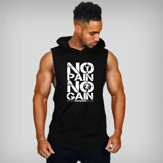 "NO PAIN NO GAIN" Men's Hoodie Tank Top