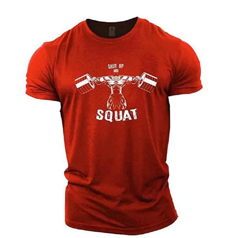 "SHUT UP AND SQUAT" Men's Fitness T-Shirt (Slim Fit)