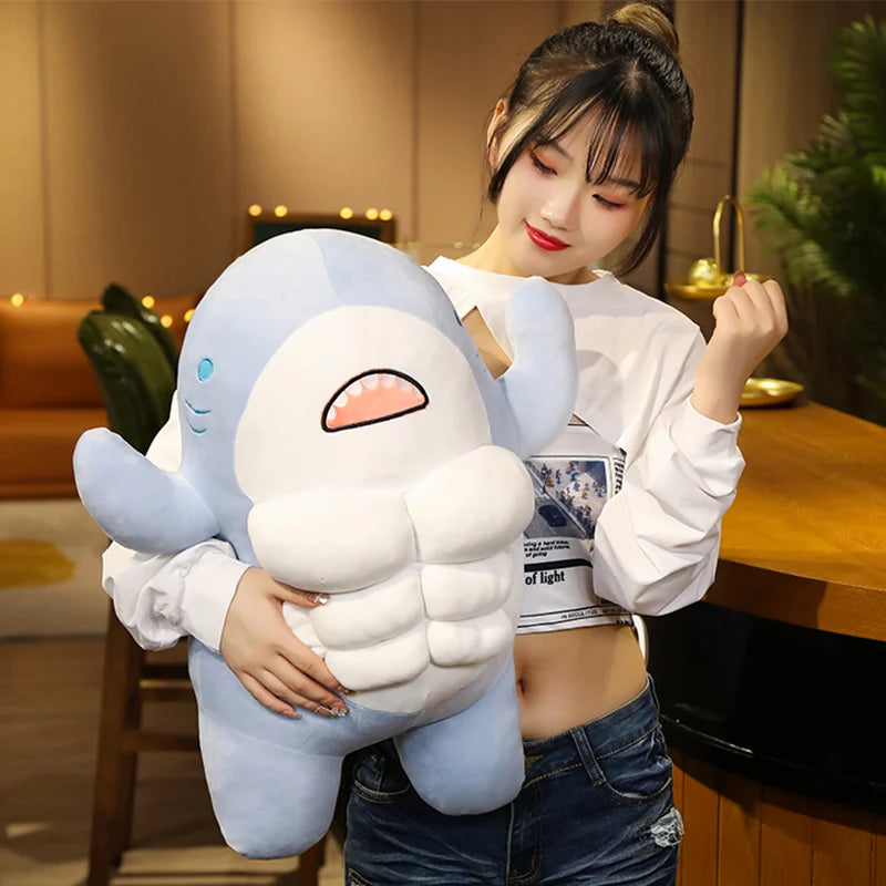 45/60cm Muscle/Bodybuilding Shark Plush Toys