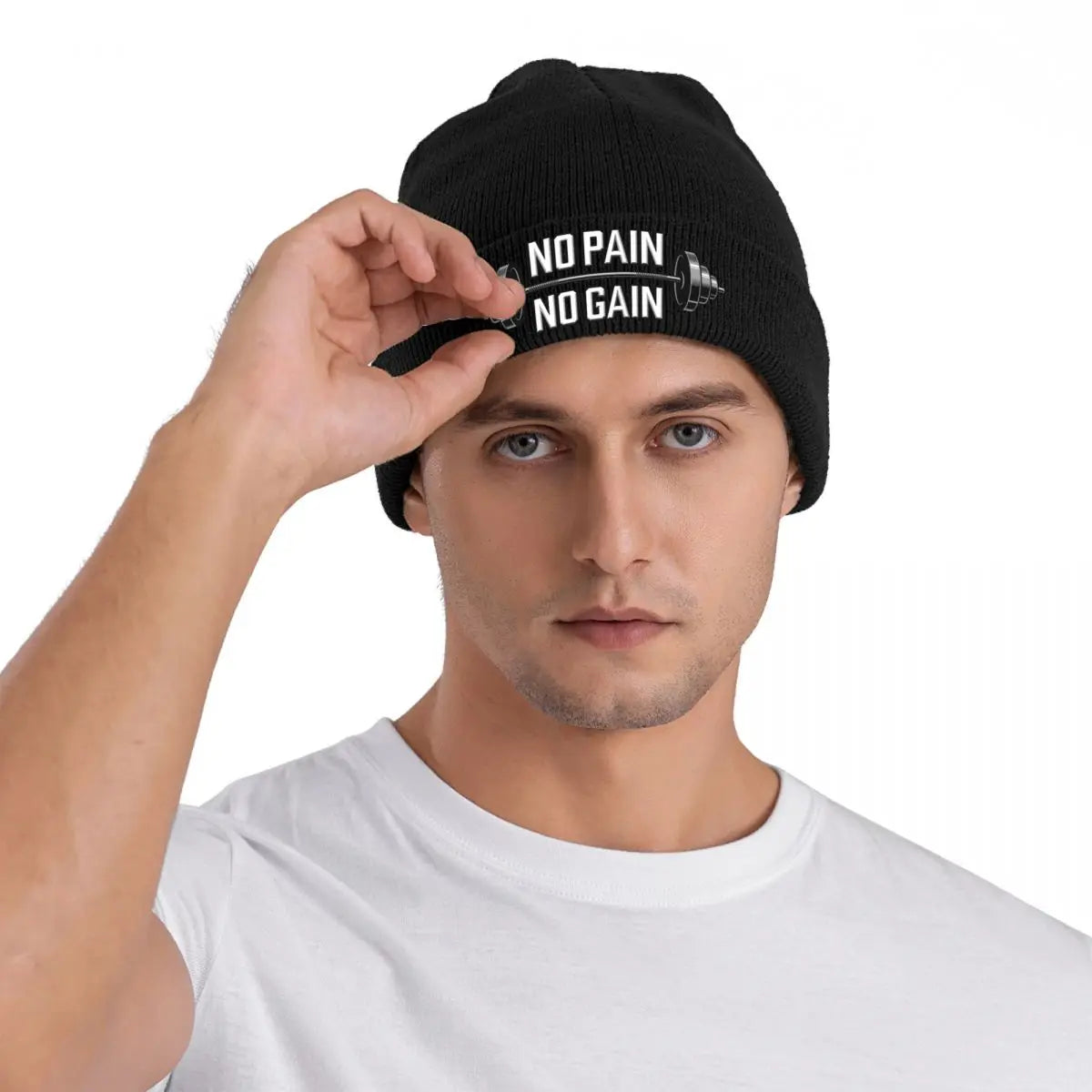 "NO PAIN NO GAIN" Fitness Beanie Hat (CLASSIC)