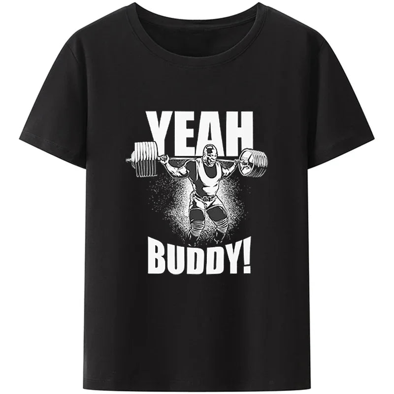 "YEAH BUDDY LIGHTWEIGHT" Men's Gym Short Sleeve Fitness T-Shirt (Oversized)