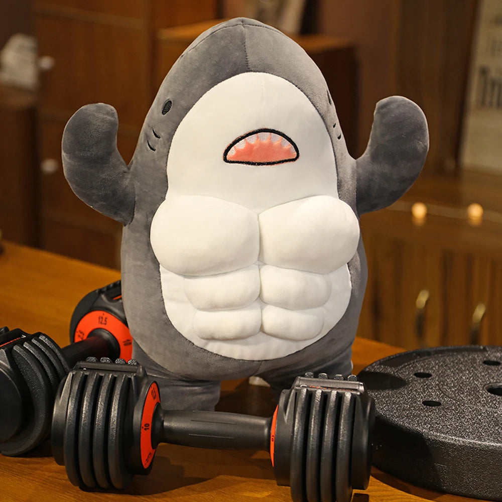 45/60cm Muscle/Bodybuilding Shark Plush Toys