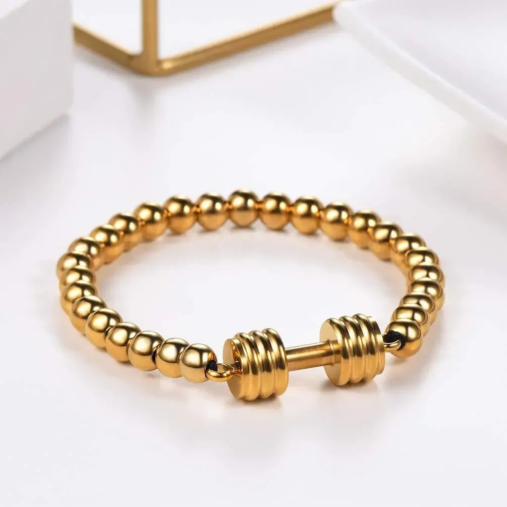 18K Gold Plated Stainless Dumbell Bracelet