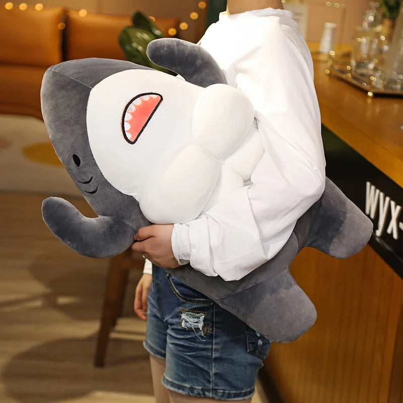 45/60cm Muscle/Bodybuilding Shark Plush Toys