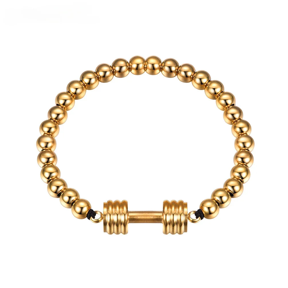 18K Gold Plated Stainless Dumbell Bracelet