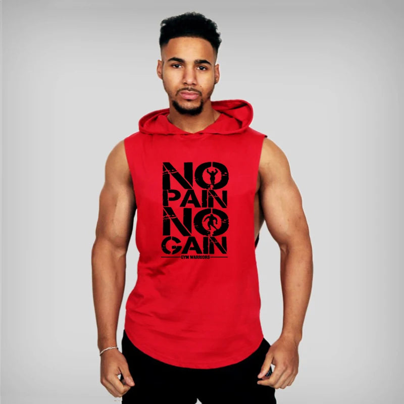 "NO PAIN NO GAIN" Men's Hoodie Tank Top