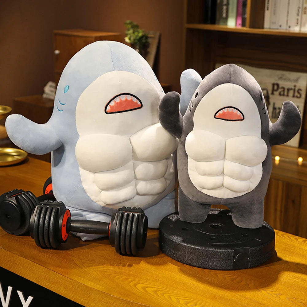 45/60cm Muscle/Bodybuilding Shark Plush Toys